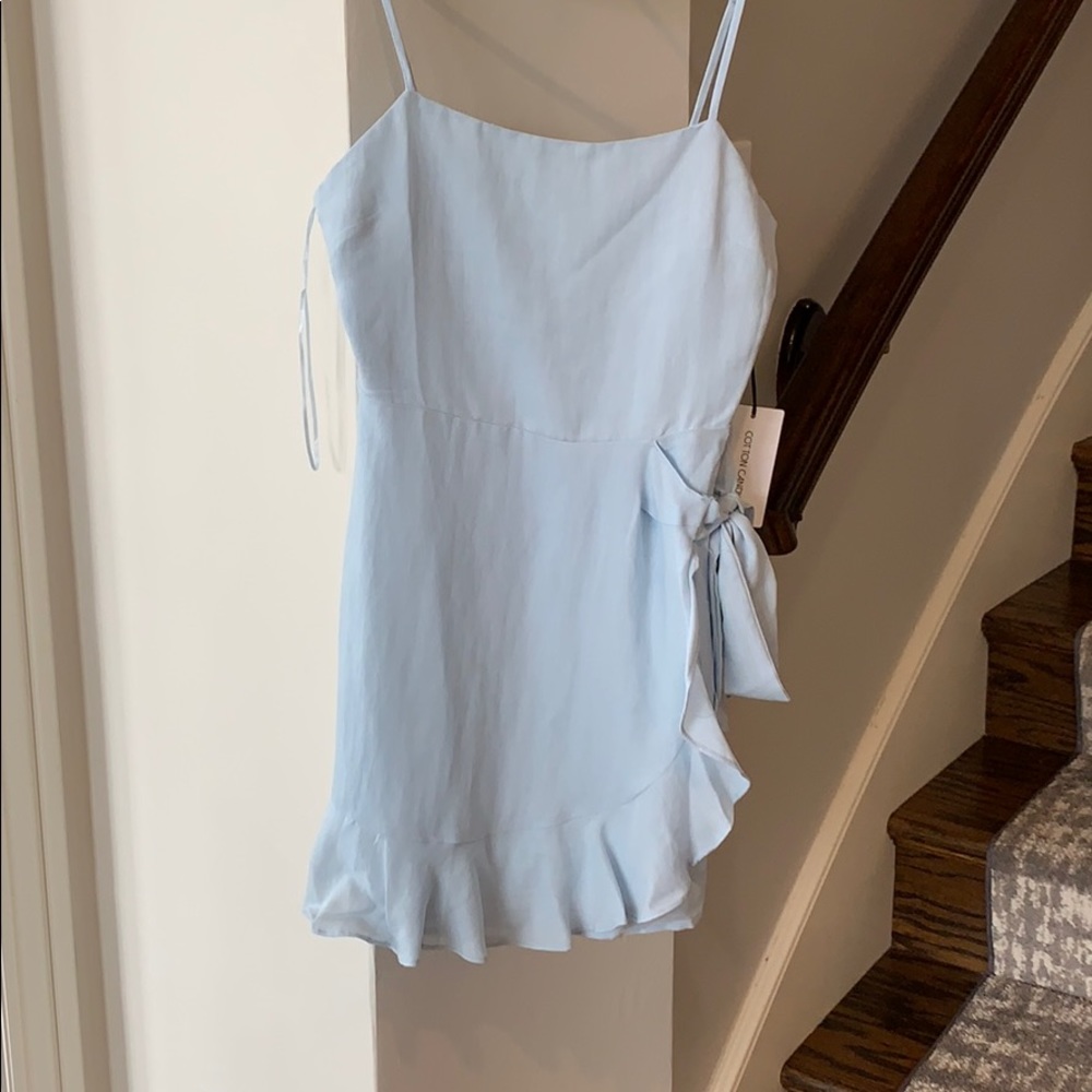 NWT cotton candy la light blue wrap dress